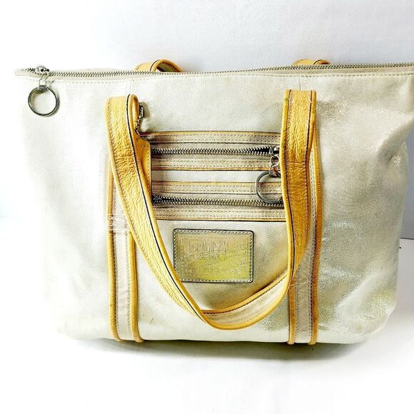 Coach Canvas Leather Shoulder Bag - Picture 1 of 9